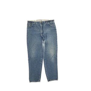 Lee Side Elastic Straight Leg Women's size 18 Medium Wash Blue Denim jeans